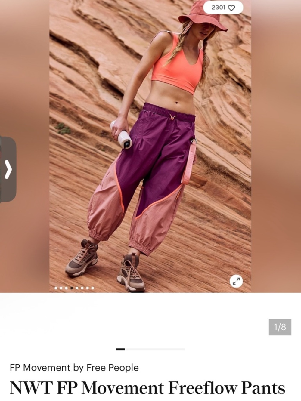 FP Movement by Free People Colorblock Track Joggers in Purple & Pink